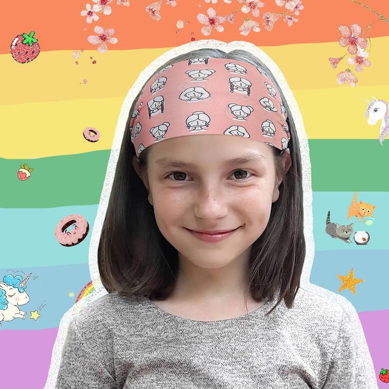 Bohend Girls Headbands Wide Knotted Hair Bands 3Pcs Non Slip Elastic Cute Head Bands Workout Yoga Sweatband Hair Accessories for Girls and Kids (C) - Image 5
